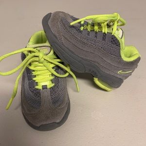 SOLD** Kids/ toddler bike air max 95 grey / neon yellow